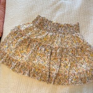 Altar'd State Yellow Floral Mini Skirt